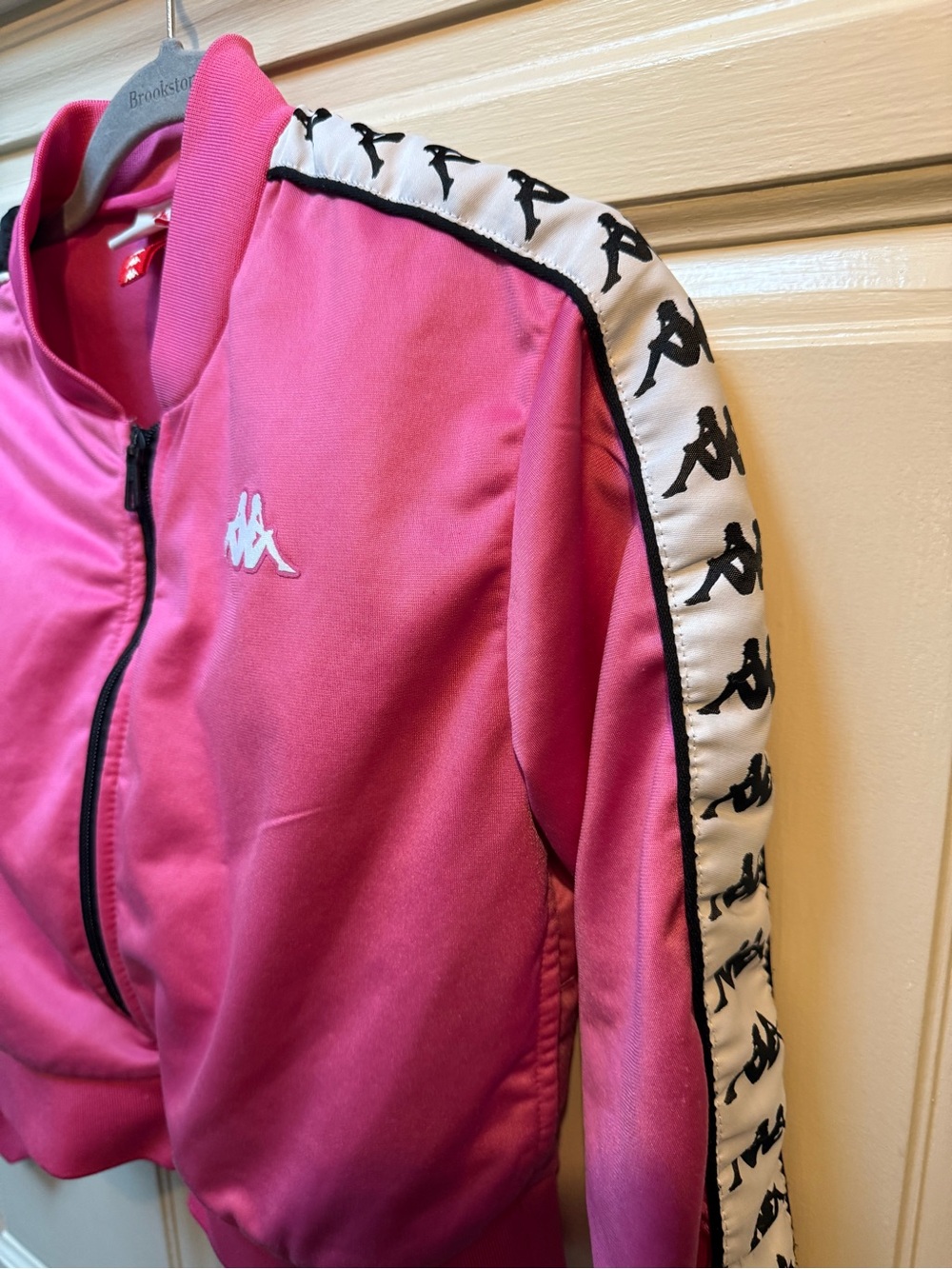 Kappa Women's Pink Logo Track Jacket cropped women’s small - Picture 2 of 6